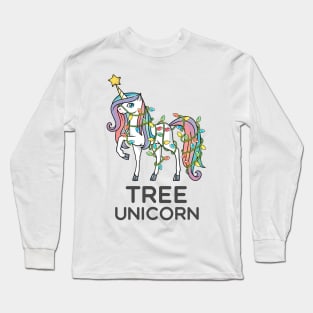 Tree Unicorn Christmas Long Sleeve T-Shirt